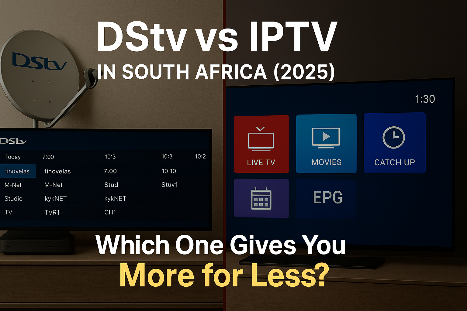 Comparison between DStv and IPTV streaming services in South Africa 2025